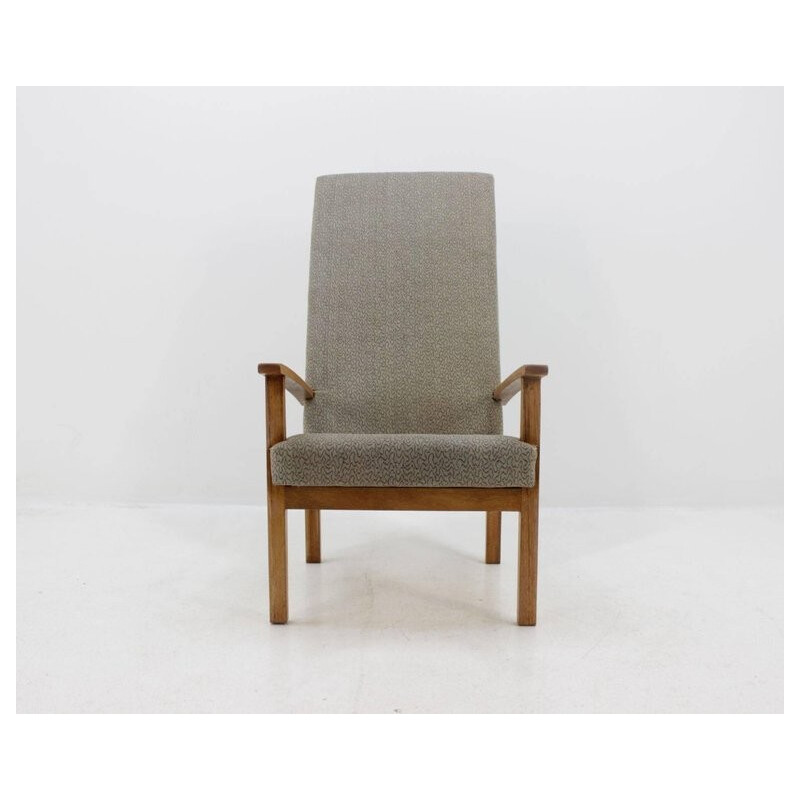 Vintage-Sessel mit grauem Stoffbezug - 1960