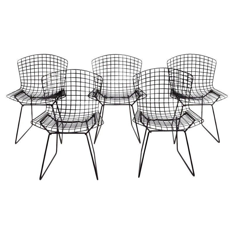 Set of 5 dining chairs, Harry BERTOIA, 1970s