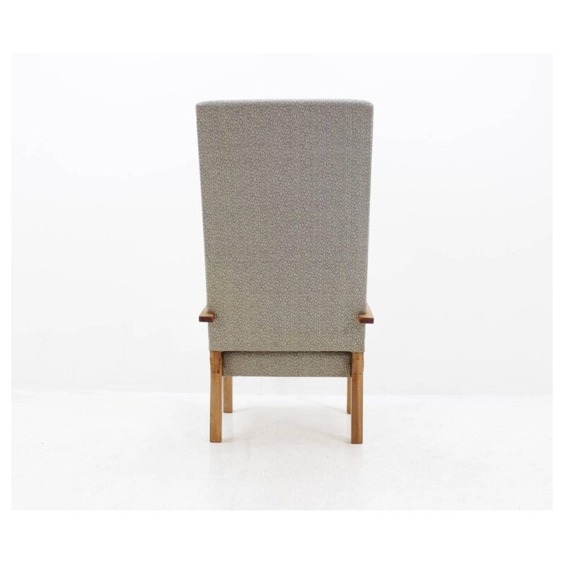 Vintage grey fabric armchair from Czech - 1960s