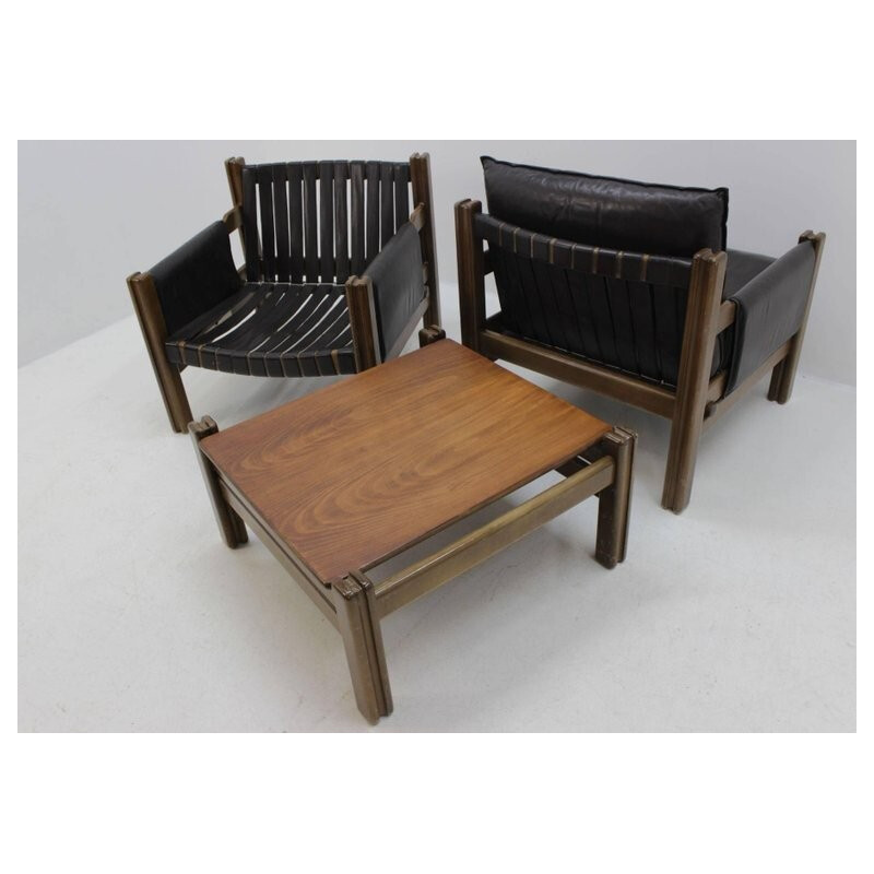 Vintage Scandinavian Living Set Chairs and Table - 1970s