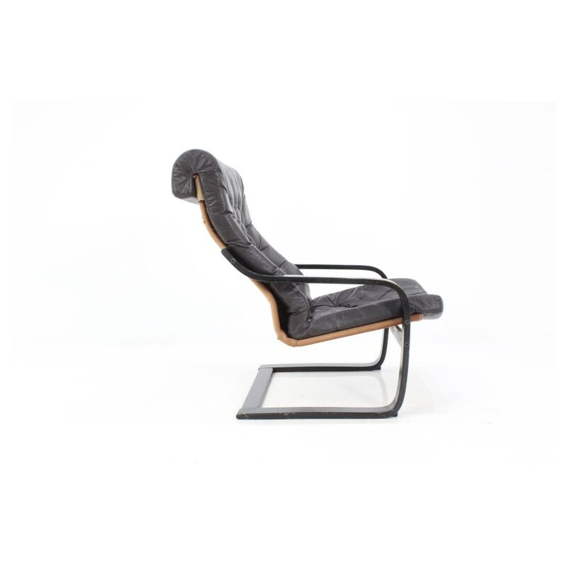 Vintage leather poem chair by Noboru Nakamura for Ikea, 1970