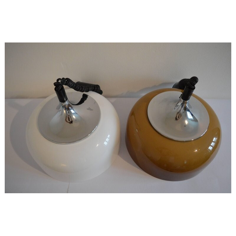 Vintage Pair of Pendant Lights Meblo by Harvey Guzzini - 1970s