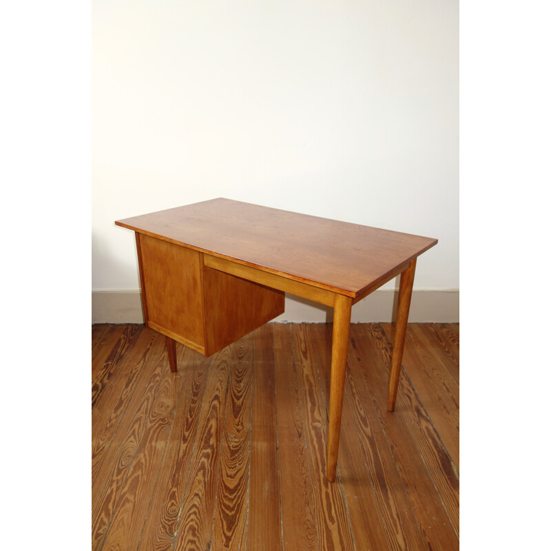 Vintage scandinavian oak desk - 1960s