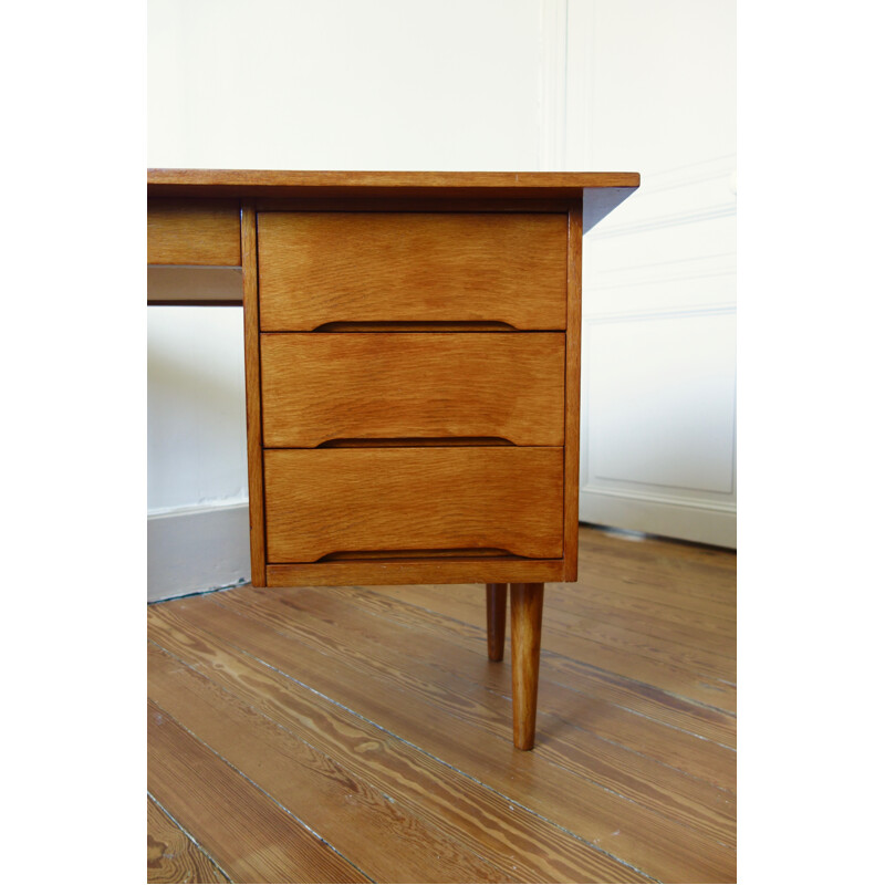 Vintage scandinavian oak desk - 1960s