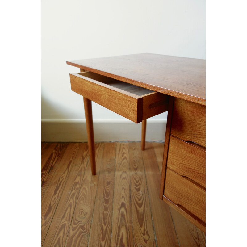 Vintage scandinavian oak desk - 1960s