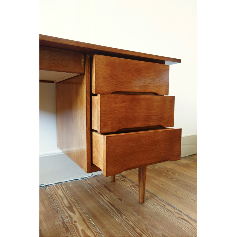 Vintage scandinavian oak desk - 1960s