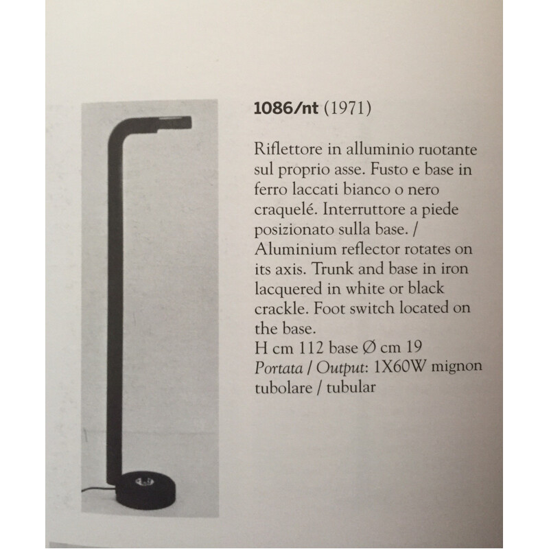 Vintage Floor lamp 1086nt by Gino Sarfatti for Arteluce - 1970s