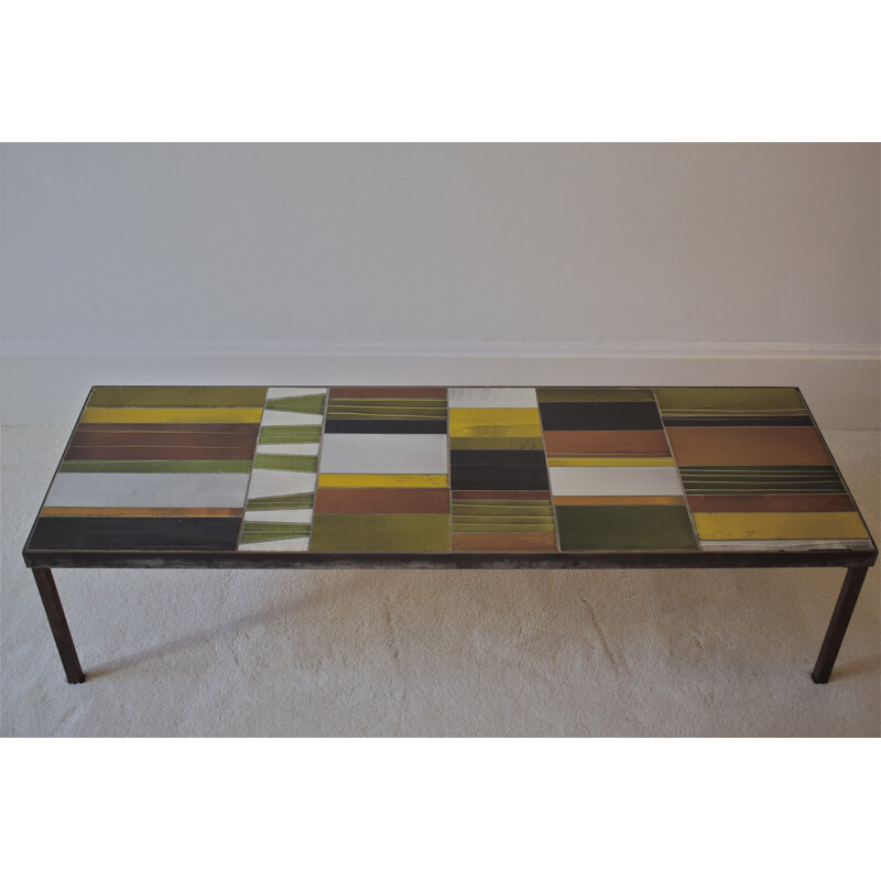 Vintage "Geometrical" coffee table by Roger Capron - 1960s