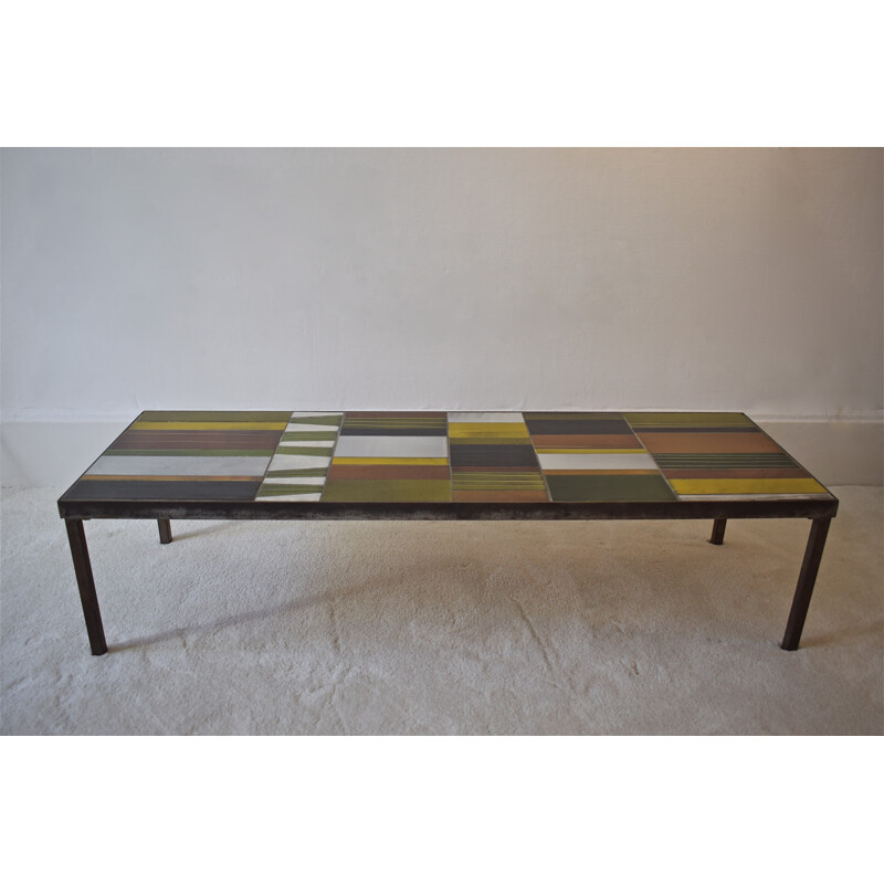 Vintage "Geometrical" coffee table by Roger Capron - 1960s