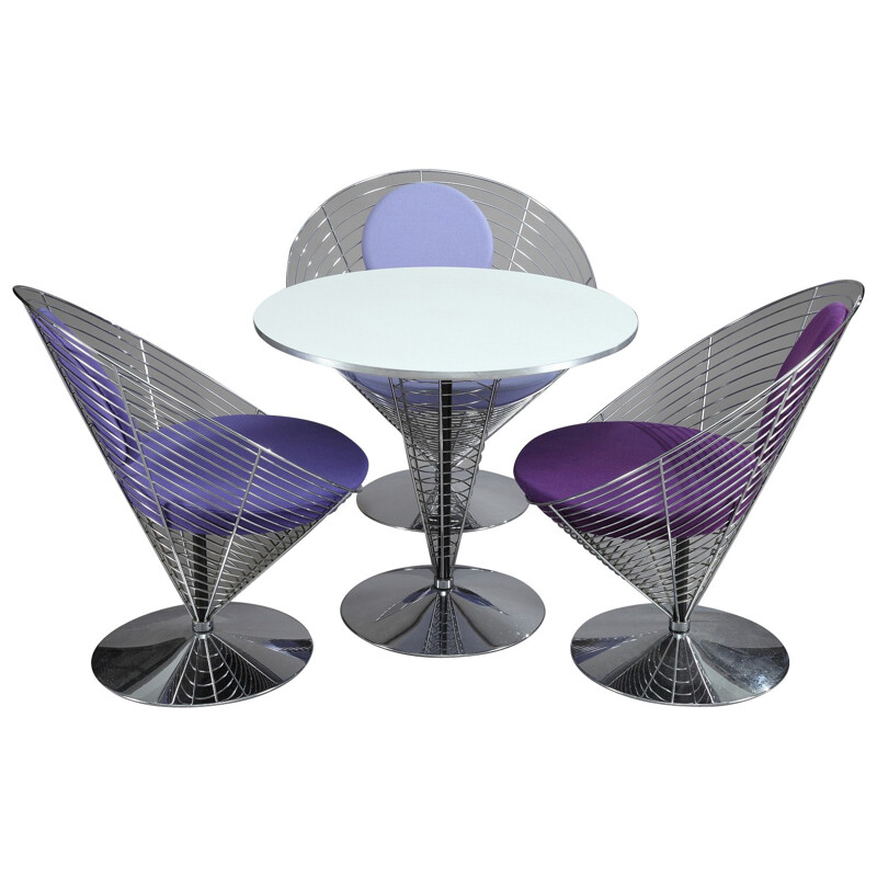 Ensemble chaises et table basse Wire Cone, Verner PANTON - 1980 