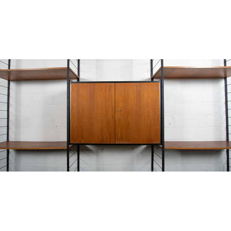 Vintage wall unit in teak - 1960s