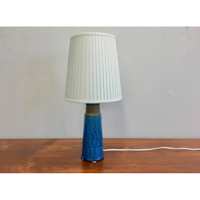 Large Table Lamp in Stoneware with Turquoise Colored Glazing by Nils Kähler for HAK - 1960s