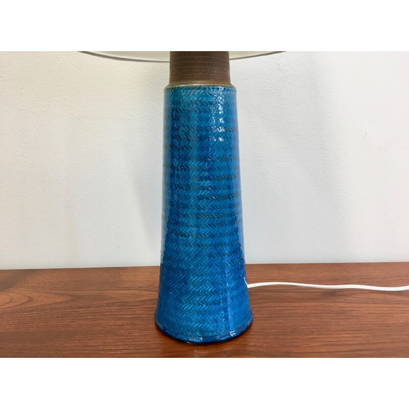 Large Table Lamp in stoneware with Turquoise Colored Glazing by Nils Kähler - 1960s