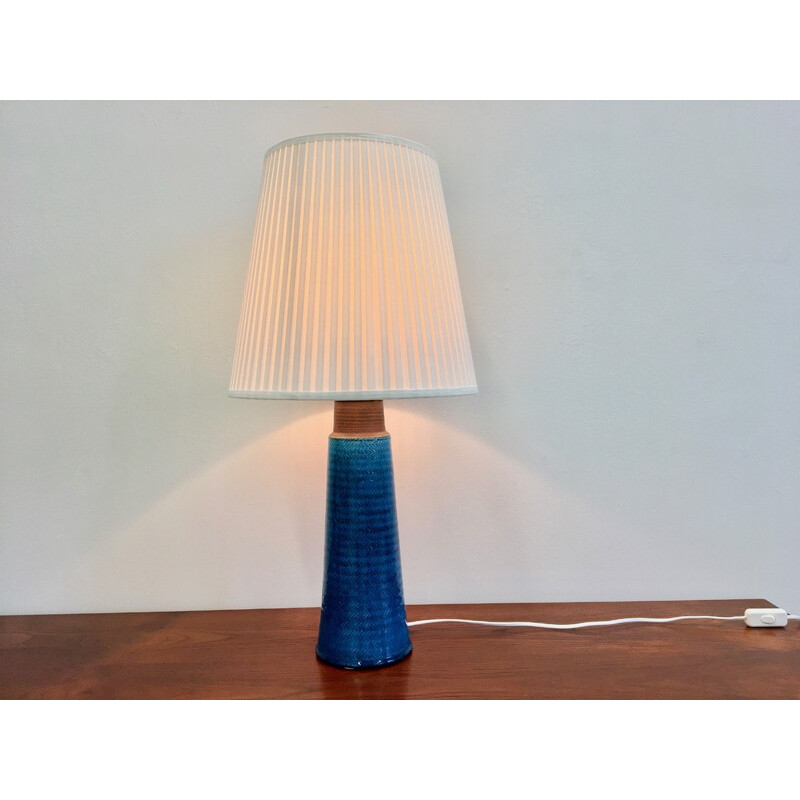 Large Table Lamp in stoneware with Turquoise Colored Glazing by Nils Kähler - 1960s