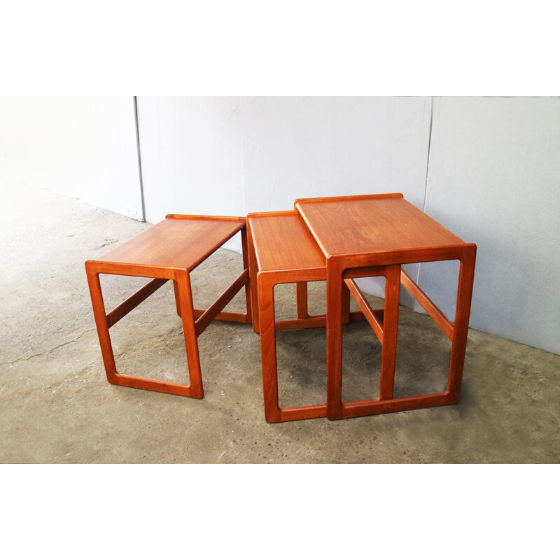 Set of 3 nesting tables in teak by Arne Hovmand-Olsen for Mogens Kold - 1960s