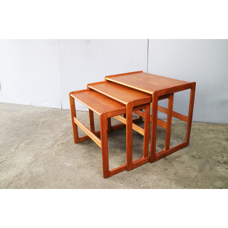 Set of 3 nesting tables in teak by Arne Hovmand-Olsen for Mogens Kold - 1960s