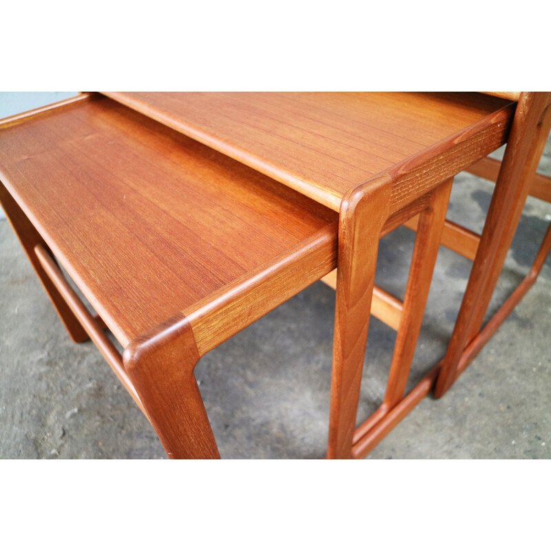 Set of 3 nesting tables in teak by Arne Hovmand-Olsen for Mogens Kold - 1960s