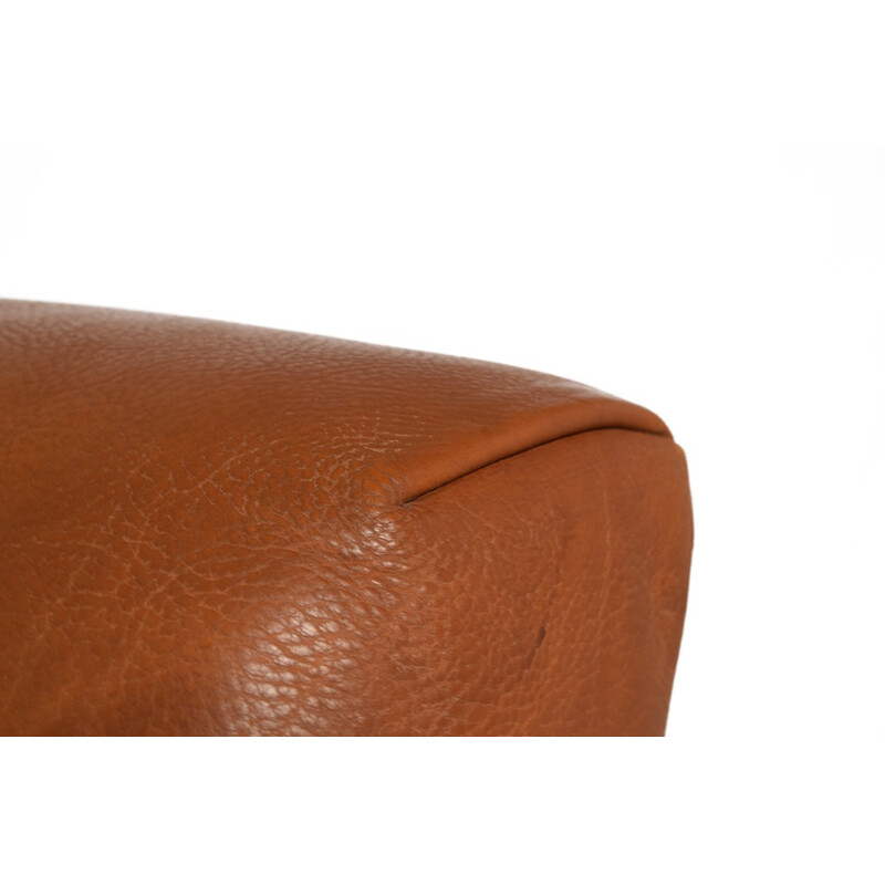 2-Seater So"Fatboy" in natural Cognac Leather by Molinari Italy - 1980s