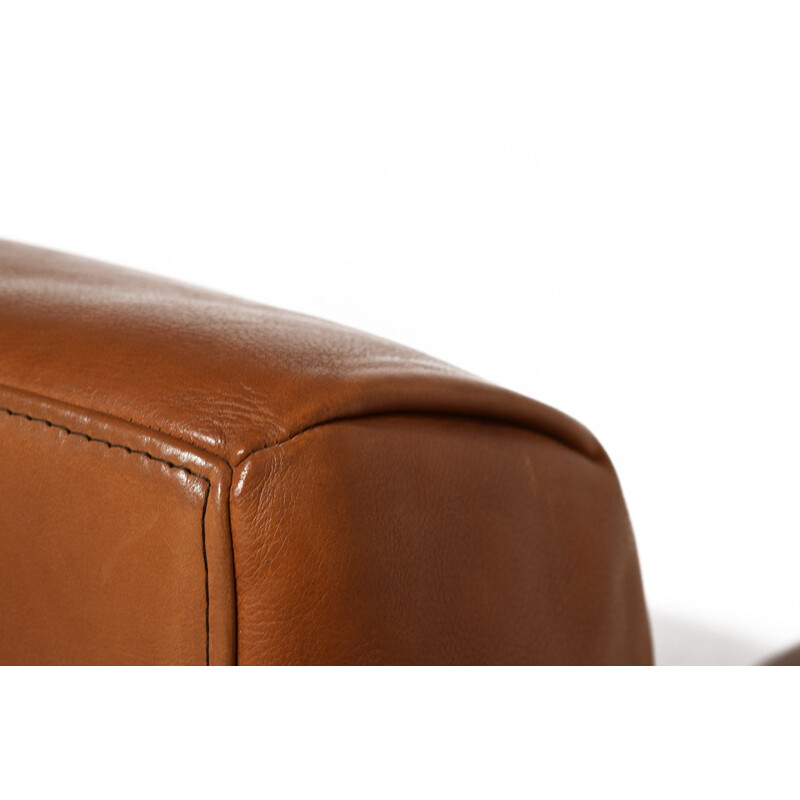 2-Seater So"Fatboy" in natural Cognac Leather by Molinari Italy - 1980s