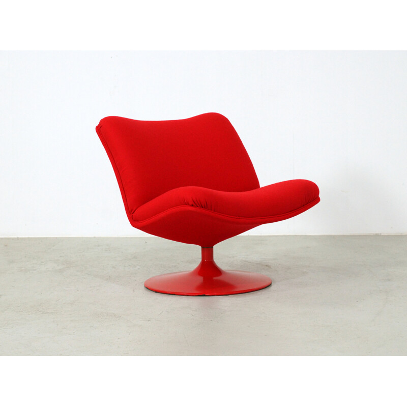 Fauteuil lounge "Model F504" Rouge par Geoffrey Harcourt pour Artifort - 1970
