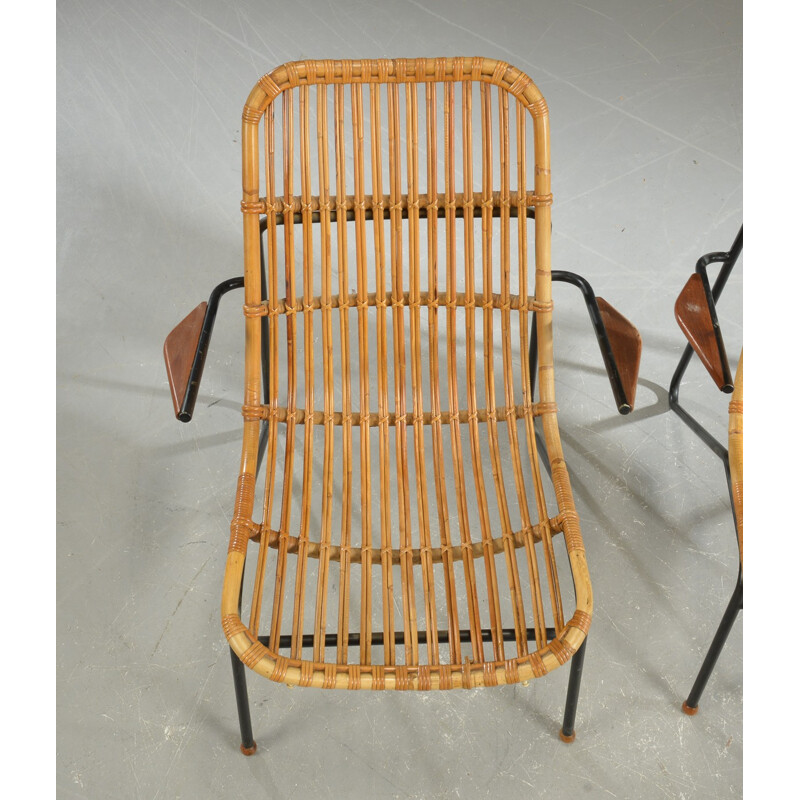 Set of 2 vintage Bamboo armchairs by Laurids Lønborg - 1960s