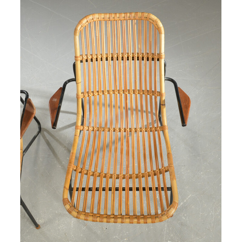 Set of 2 vintage Bamboo armchairs by Laurids Lønborg - 1960s