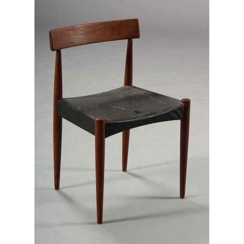 Suite de 4 Chaises de salle à manger noires en teck par Arne Hovmand Olsen -1960