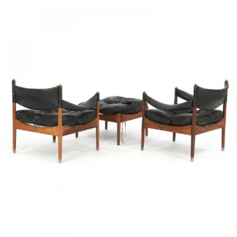 Set of 2 "Modus" armchairs & 1 ottoman by Kristian S. Vedel for Søren Willadsen - 1963