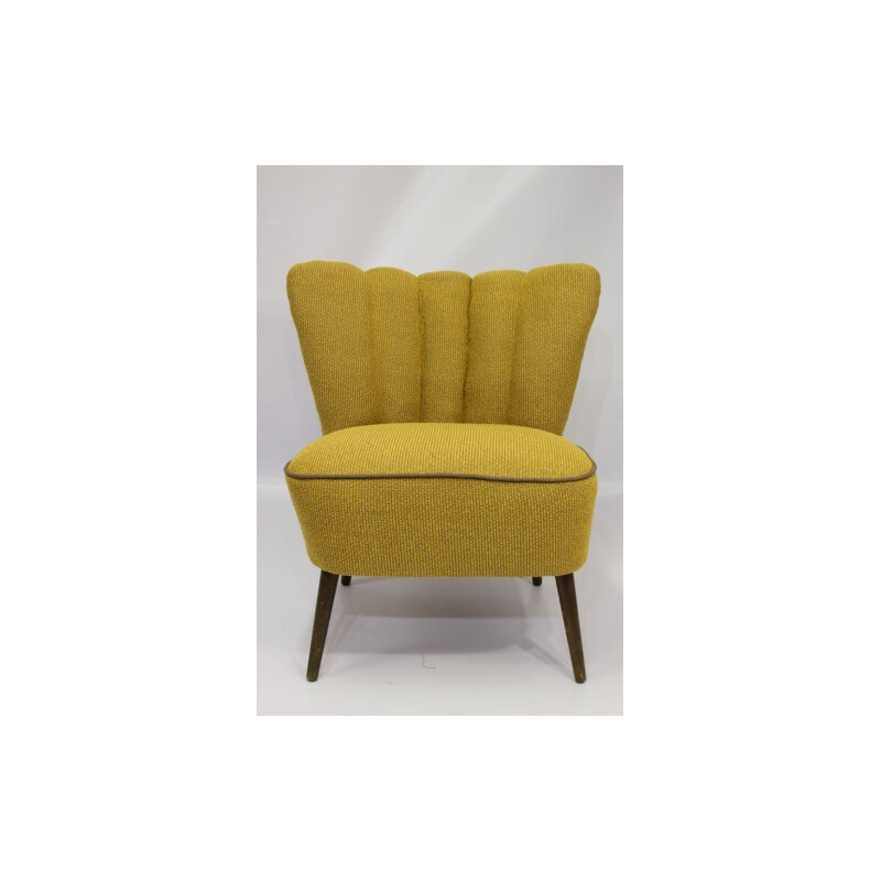 Vintage Yellow cocktail armchair - 1950s