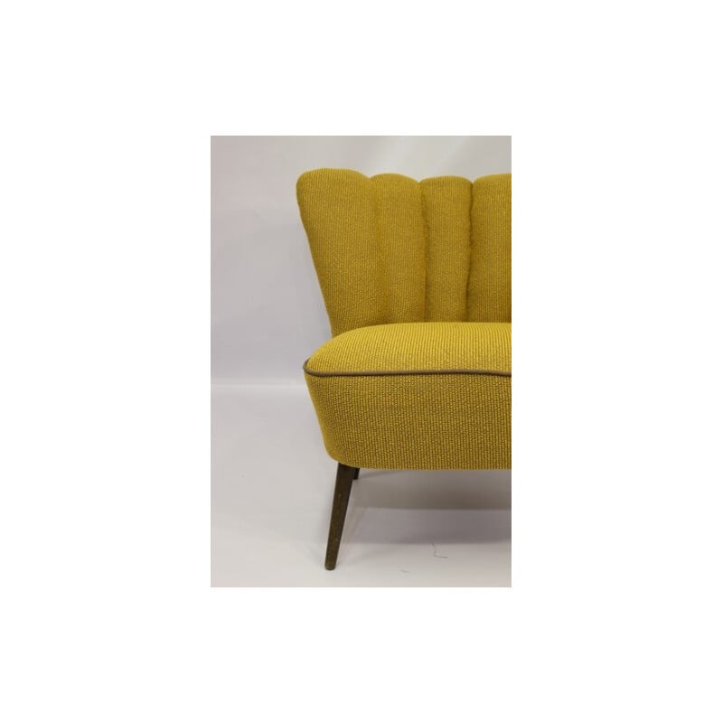 Vintage Yellow cocktail armchair - 1950s