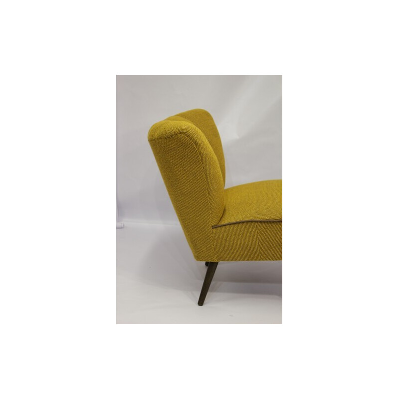 Vintage Yellow cocktail armchair - 1950s