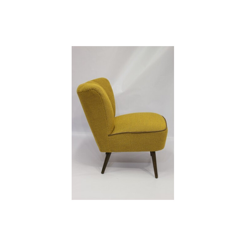 Vintage Yellow cocktail armchair - 1950s