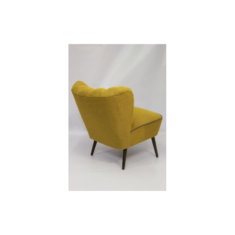 Vintage Yellow cocktail armchair - 1950s