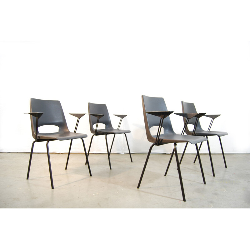 Set of 4 Industrial armchairs by Philippus Potter for Ahrend de Cirkel - 1970s