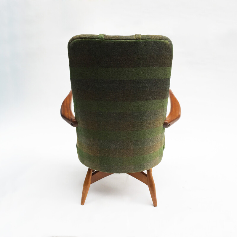 Vintage Swivel Teak Armchair - 1950s