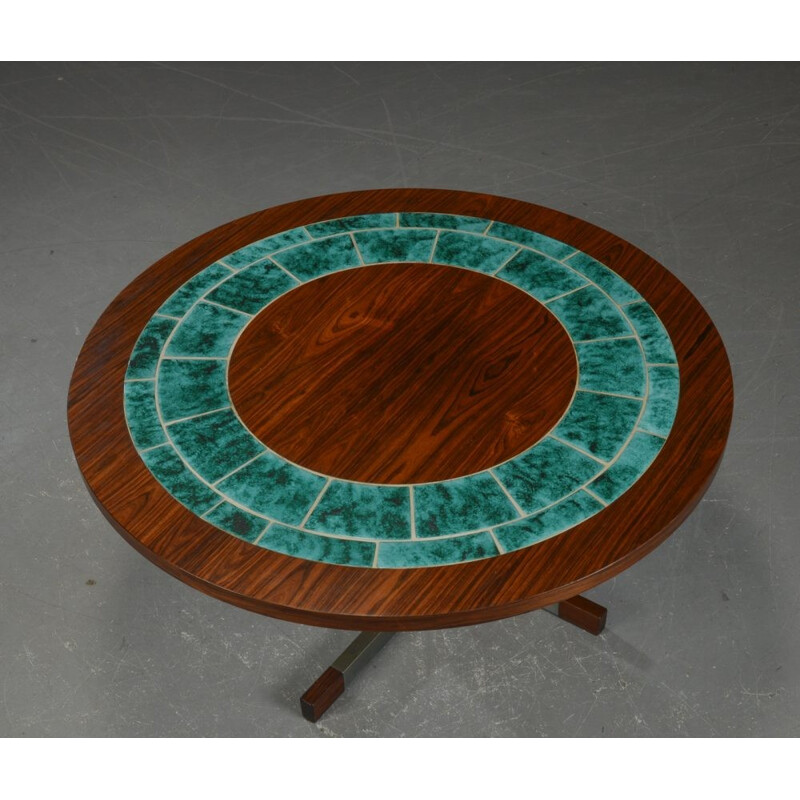 Table basse ronde en palissandre - 1960