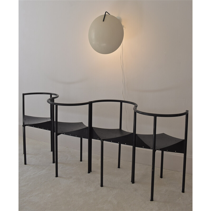 Vintage set of 4 "Wendy Wright" chairs by Philippe Starck for Disform - 1980s