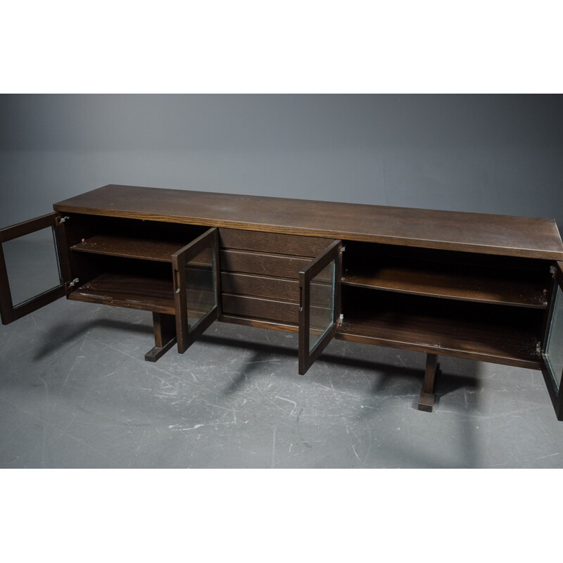 Vintage oak sideboard with 4 drawers - 1960s
