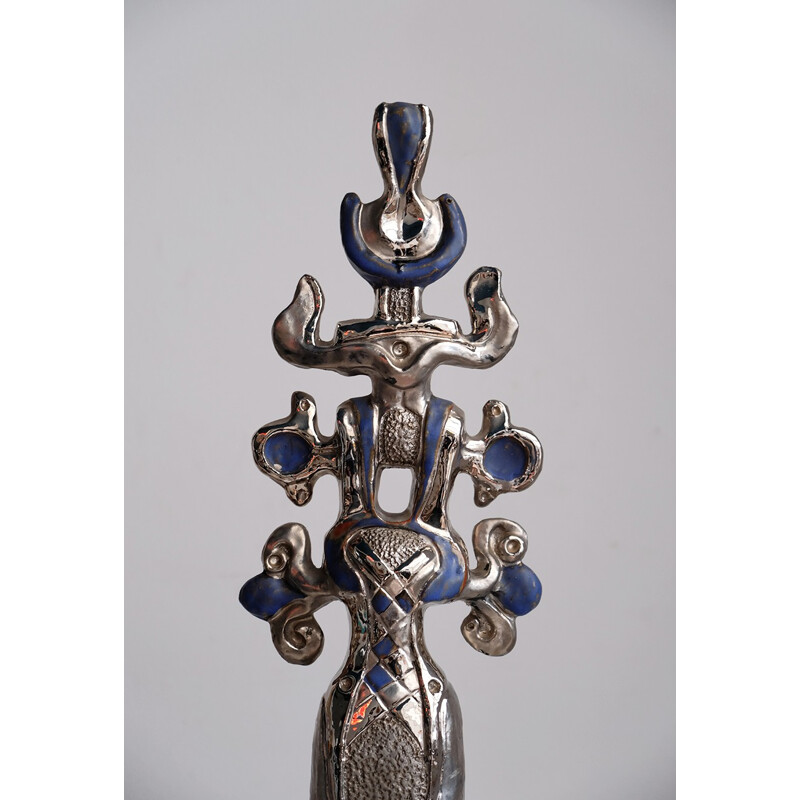 Vintage ceramic totem pole by Elisabeth Vandeweghe for Perignem, 1960