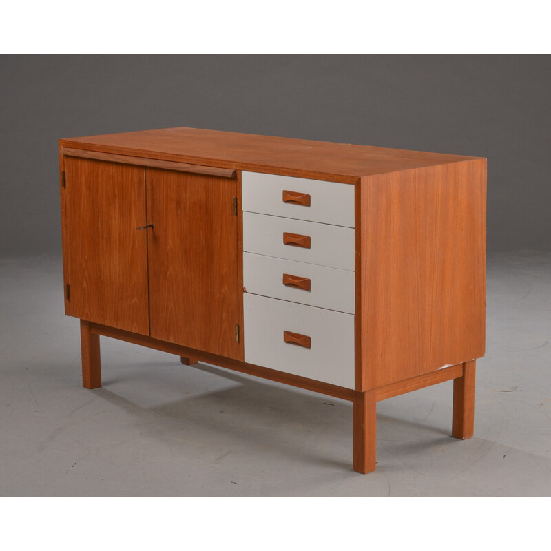 Vintage teak sideboard with 4 drawers - 1960s