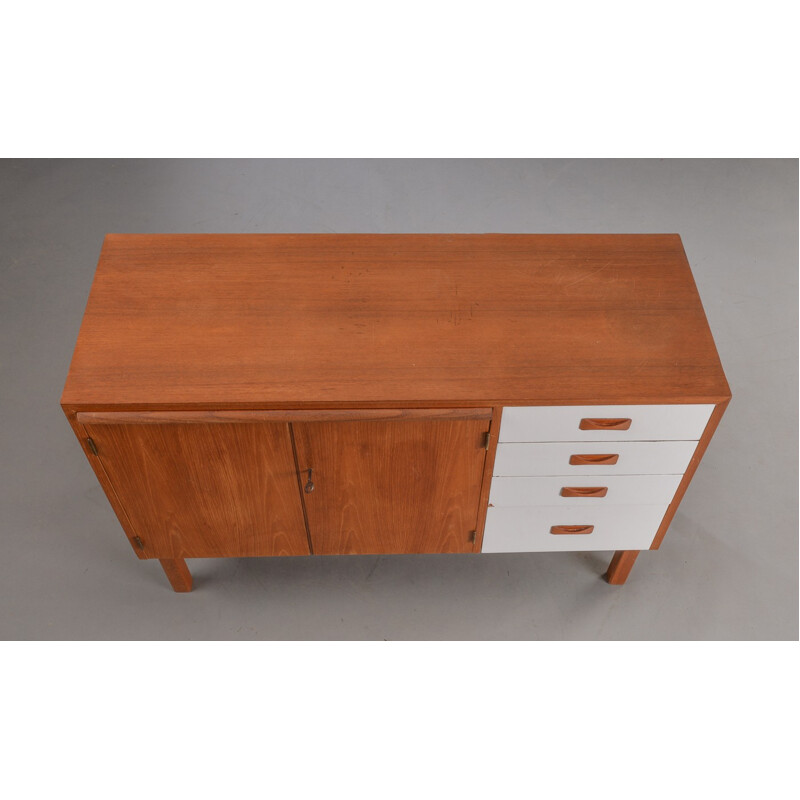 Vintage teak sideboard with 4 drawers - 1960s