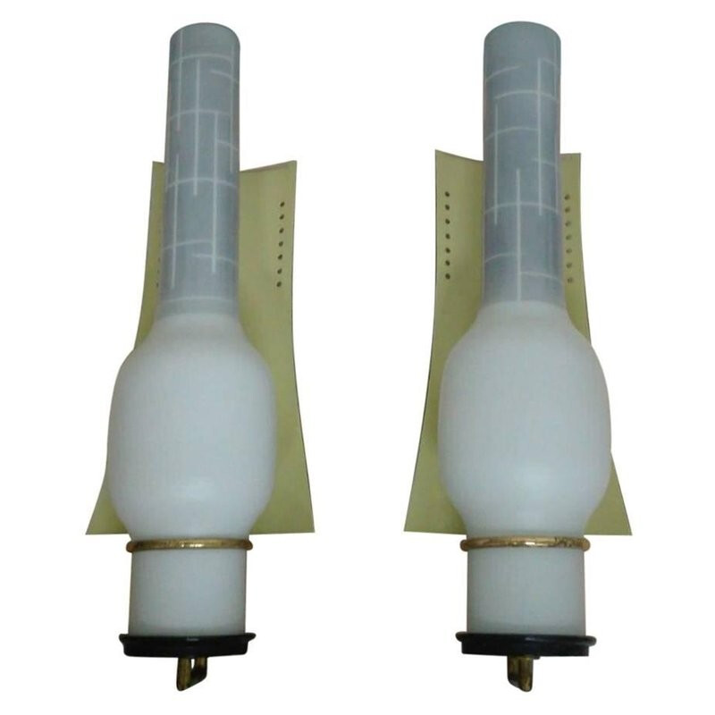 Set of 2 wall lamps by Oscar Torlasco - 1970s