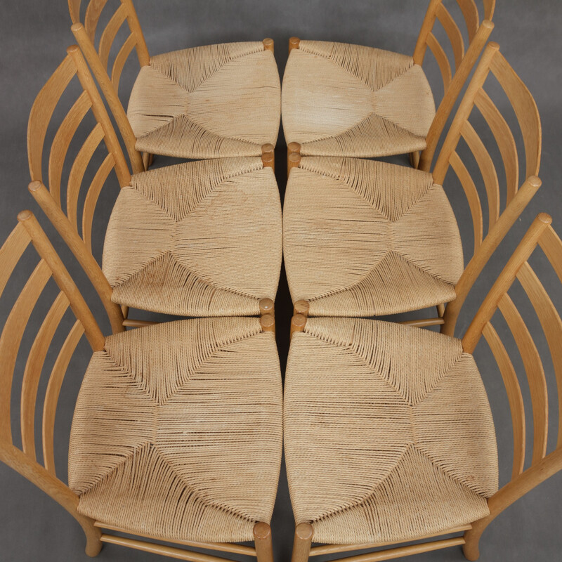 Set of 6 oak chairs by Kaare Klint - 1980s