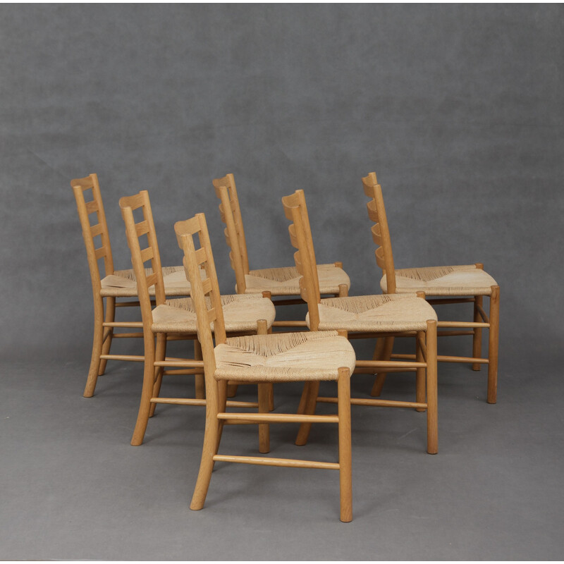 Set of 6 oak chairs by Kaare Klint - 1980s