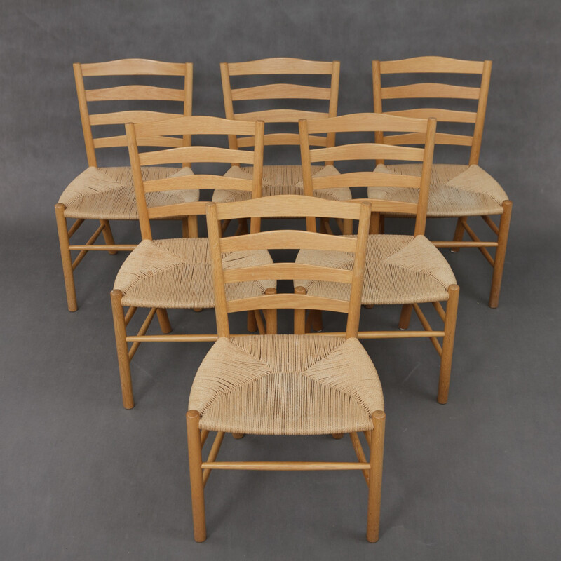 Set of 6 oak chairs by Kaare Klint - 1980s