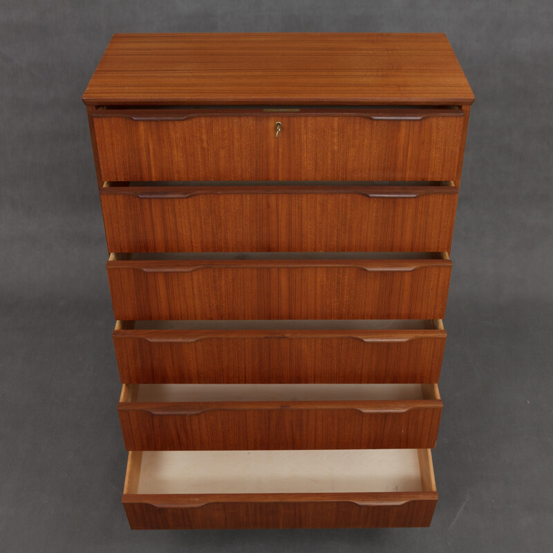 Vintage Danish teak chest of drawers - 1960s