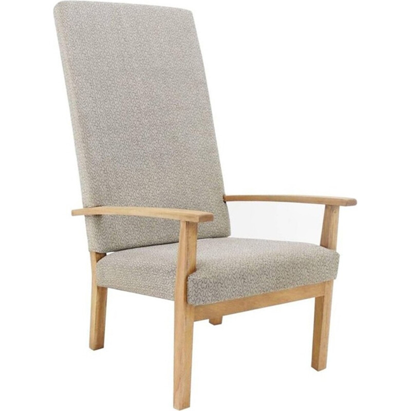 Vintage grey fabric armchair from Czech - 1960s