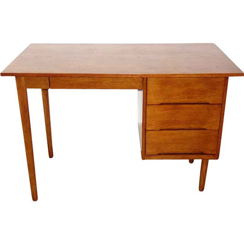 Bureau scandinave en chêne vintage - 1960