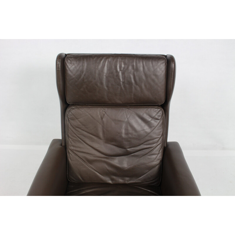 Vintage Leather Swivel armchair by Georg Thams - 1970s