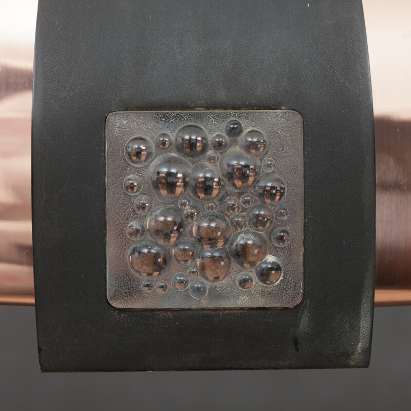 Suspension vintage en cuivre et métal noir par Werner Schou - 1960